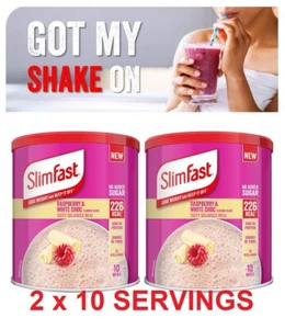 2 SlimFast Powder Shake Meal Replacement Weight Loss Diet White Choc Raspberry - Picture 1 of 5