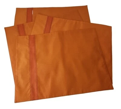Crate & Barrel GRAYSON Placemats TANGERINE Orange~Set of 4~NEW W/O TAGS 14"x19" - Image 1 of 4
