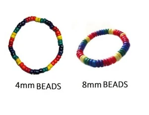 Gay Pride Regenbogen Stretch Armband Fußkettchen Coco Perlen 4mm | 8mm Größenwahl - Bild 1 von 6
