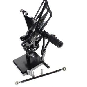 FXCNC CNC Black Rearset Footrest Pedal For TRIUMPH Speed Triple 509 595 955 1050 - Picture 1 of 7