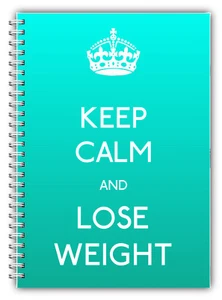 DIET DIARY A5 SLIMMING FOOD TRACKER/DIET & WEIGHT LOSS PLANNER KEEP CALM AQUA - Picture 1 of 5