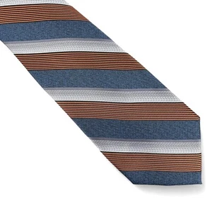 Perry Ellis Men's Preston Classic Stripe Tie Orange Blue White 3" $55 - Picture 1 of 4