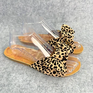 Blowfish Sandals Womens Shoes 6/6.5 Animal Print Slip on Slide Fabric Bow Summer - Picture 1 of 8