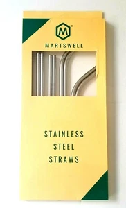 Stainless Steel Reuseable Straws & 2 Cleaning Brushes - Picture 1 of 4