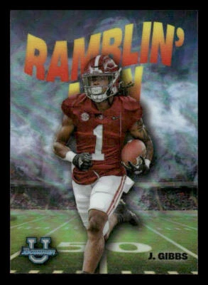 2022 Bowman University Chrome #RM-5 Jahmyr Gibbs Rookie Alabama Crimson Tide - Image 1 of 2
