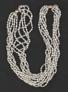 Weiße 31 Zoll lange Süßwasserperlen Halskette - Bild 1 von 1