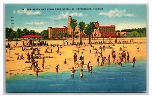 Vinoy Hotel and Spa Beach St Petersburg Florida FL Linen Postcard XA11 - Picture 1 of 2