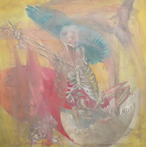 1970 abstract surrealist oil painting signed - Imagen 1 de 12