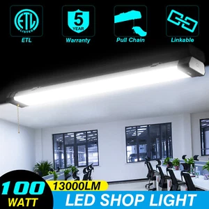 LED Shop Light 100W Garage Warehouse Factory Linkable Ceiling Tube Fixture 5000K - Picture 1 of 10