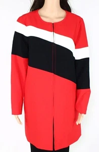 Alfani Colorless Long Sleeve Color Block Jacket Red White Black Plus XXL - Picture 1 of 8