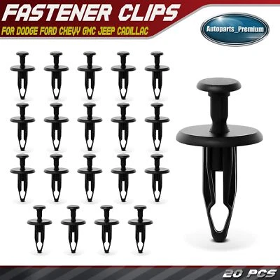 20x 6,4 mm Guardabarros Moldura Retenedor Clips Tipo Empuje para Dodge Ford Chevy GMC Jeep Foto 1 de 4