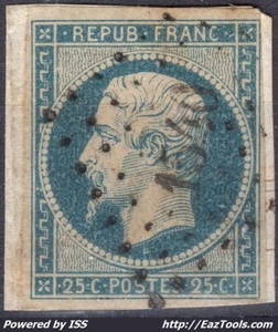FRANCE EMISSION PRESIDENCE 25c BLEU N° 10 AVEC OBLITERATION PC SUR FRAGMENT - Picture 1 of 2
