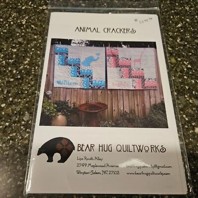 Animal Crackers Quilt Pattern 40x40 Bear Hug Quiltworks Elephant Giraffe Baby - Image 1 of 2