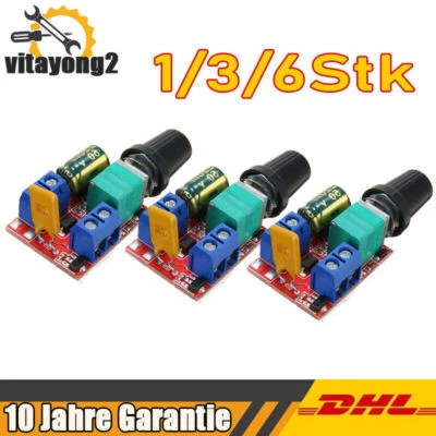 DC Drehzahlregler 12V Motordrehzahl Schalter Speed Controller Regler LED Dimmer - Bild 1 von 4