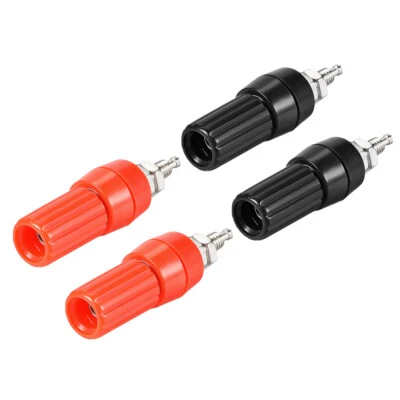 2 Pairs Binding Post Terminal Amplifier Speaker Connector Banana Plug Socket