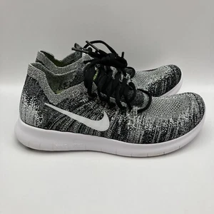 Nike Free RN Flyknit 2017 Women’s Size 7 Black White Gray Shoes 880844-003 NEW - Picture 1 of 6