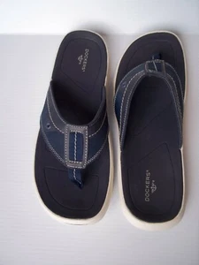 DOCKERS Men's Waldport Flip Flop Sandals Shoes Size 13 (M) in Navy-New - Picture 1 of 8