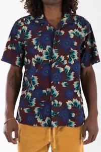 NEU MIT ETIKETT HERREN KATIN JUNGLE HEMD $ 64 Walnuss 100 % Baumwolle Allover-Druck Knopfleiste - Bild 1 von 3