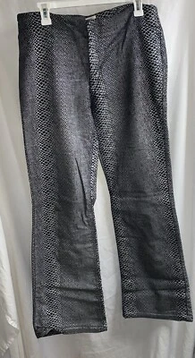 Calvin Klein Animal Print Stretch Pants Sz 8 Looks Like Leather Pants Not Jeans - Image 1 of 4