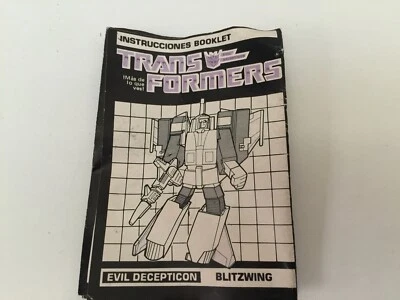 Transformers G1 1985 BLITZWING IGA instructions book manual MEXICO - Image 1 of 4