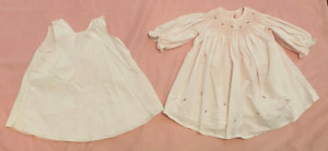 Will’Beth  Smocked Embroidered Light Pink Baby Girl's Dress & slip Sz 18 mos