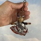India Rajasthani Woman Cloth Puppet Multicolor Keychain