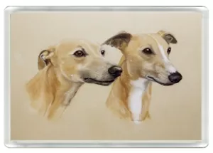 More details for whippet beautiful dogs dog art head study print novelty fridge magnet great gift