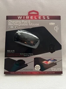 Tzumi Wireless Charging Pad and Rechargeable Wireless Mouse - Qi-Enabled- New - Picture 1 of 2