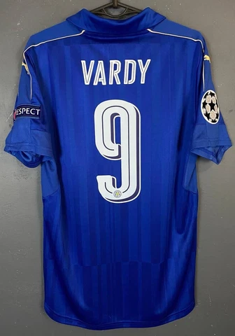 VARDY MEN'S FC LEICESTER CITY 2016/2017 UEFA FOOTBALL SOCCER SHIRT JERSEY SIZE S Cover