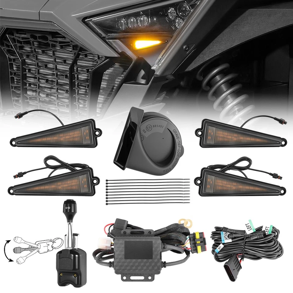 Kit de bocina de señal de giro UTV Plug & Play con luces triangulares para Polaris Ranger 500 900 Foto 1 de 4
