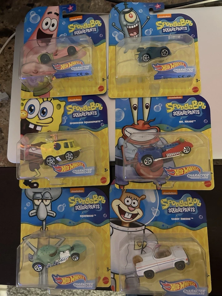 Hot Wheels Spongebob Squarepants Character Cars Full Set Of 6 - Image 1 of 1