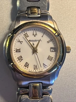 Women’s Accutron Barcelona Quartz Stainless 2 Tone Ladies Watch 28M04 New 🔋 - Image 1 of 4