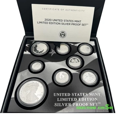 2020 US MINT LIMITED EDITION SILVER PROOF COIN SET  8 Coins with Box & COA - Image 1 of 4