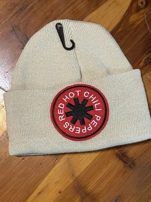 Бежевый красный острый перец чили Beanie вышитый логотип металлический рок группы череп шляпа - Изображение 1 из 3
