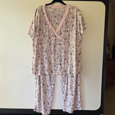 Bagley Mischka Conjunto Pijama Floral Rosa Talla XL Foto 1 de 4