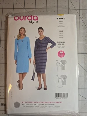 Burda 5861 Sewing Pattern Size 8-10-12-14-16-18 Dress Pattern Uncut New  - Image 1 of 2