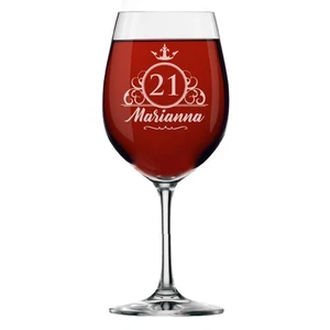Individuell monogrammiertes Happy Birthday Weinglas, Schnapsglas, Bierglas, Champagner... - Bild 1 von 6