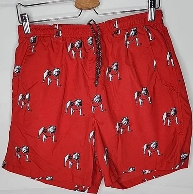 Columbia Georgia Bulldogs UGA  Medium 6" PFG Red Swim Shorts Mens Red Mesh Lined - Image 1 of 2