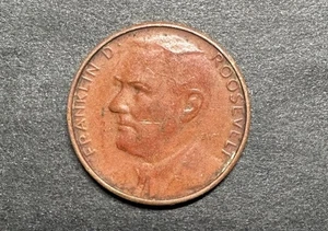 1937 Franklin D Roosevelt Lucky Play Money 1 Cent President FDR Coin Token - Picture 1 of 3