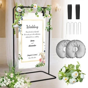 Hochzeit Willkommen Schild Ständer, 50"x 30"x 20" Hochzeit Schild Halter mit 1 Anti-Kipp... - Bild 1 von 8