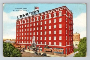 Big Spring TX-Texas, Crawford Hotel Antik Vintage Souvenir Postkarte - Bild 1 von 2