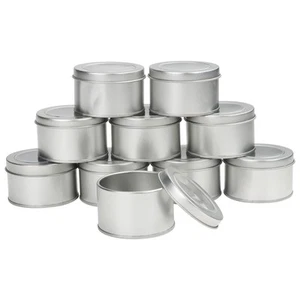 10Stk Blechdose mit Deckel Rund Silber - Kleine Dose mit Deckel Metall 6,5x4cm – - Bild 1 von 7
