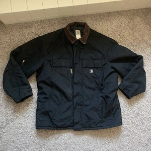 Carhartt Coat Mens 3XL Black Full Zip Jacket Insulated Workwear - Picture 1 of 19