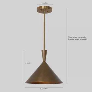 Mid Century Brass Pendant Light Fixture Ceiling Chandelier - Picture 1 of 8