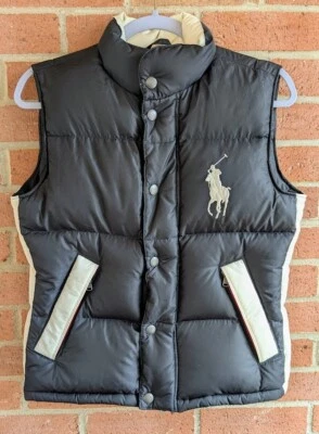 Chaleco acolchado Ralph Lauren para mujer XS Big Pony plumón y pluma Gorpcore dinero antiguo Foto 1 de 4