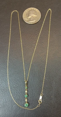 Collar colgante esmeralda oro amarillo 10kt 20" Foto 1 de 4
