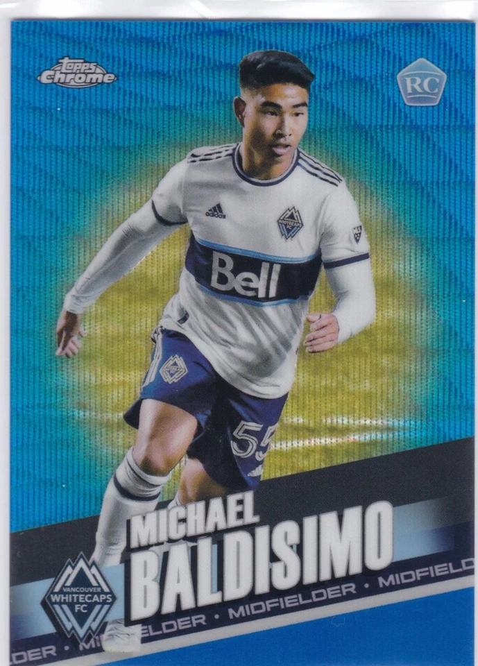 2022 Topps Chrome MLS Blue Wave #196 Michael Baldisimo Rookie Vancouver 199/199 - Image 1 of 1