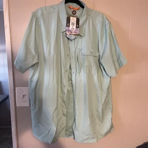 Men's Mountain And Isles Light Blue Button Front Shirt Size XL EUC - Picture 1 of 5