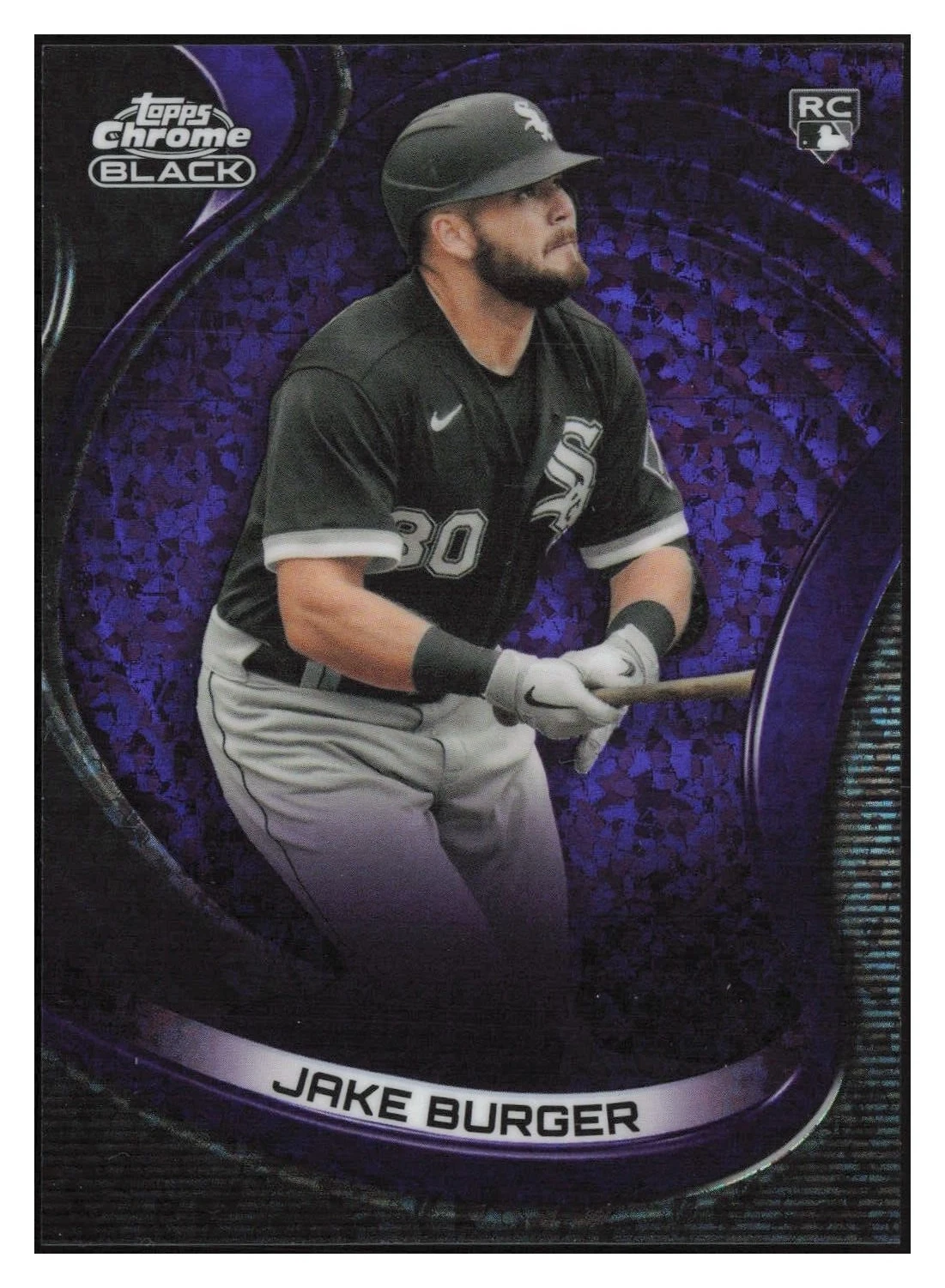 2022 Topps Chrome Black Purple Mini-Diamond Refractor Jake Burger #58 RC /150
