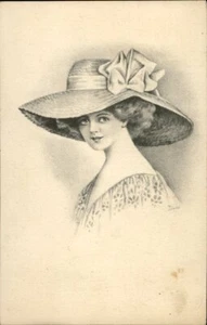 Sombrero de mujer elegante arco postal artística de 1913 - Imagen 1 de 2